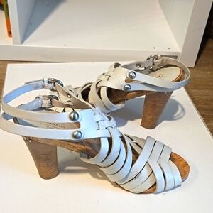 Coach Adrienn vachetta white stripe sandals Summer Shoes